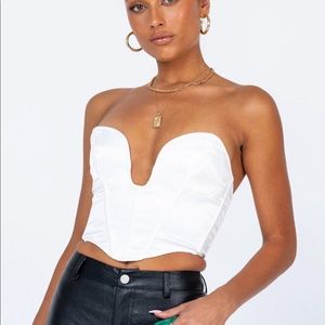 Princess Polly Irvine strapless white top.